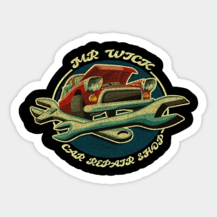 mr. wicckk car repair shop Sticker